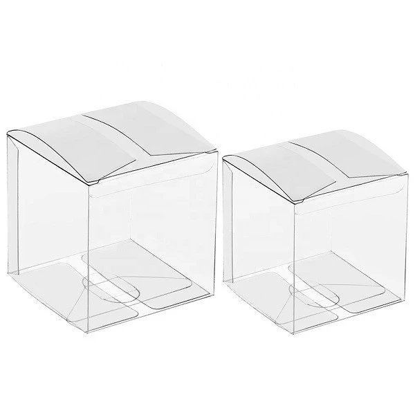 TRANSPARENT SQUARE FAVOR TREAT BOX CRYSTAL FINISH